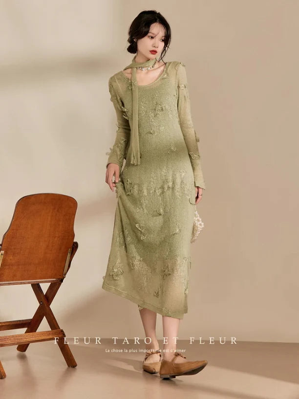 Butterfly Garden Sheer Knit Dress