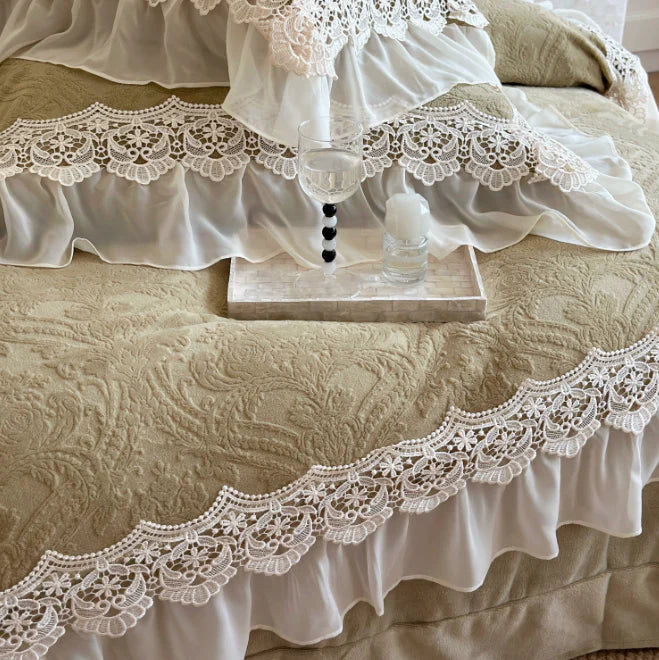 Green Velvet Princess Douvet Cover Set