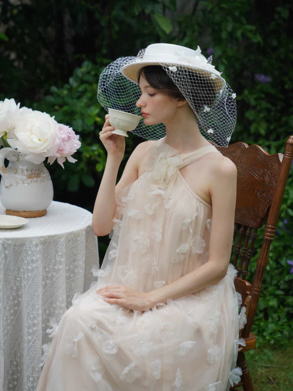 Blossom Whisper Halter Tulle Dress