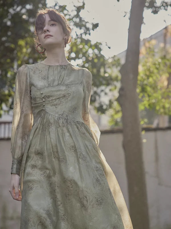 Vintage Moss Elegance Dress