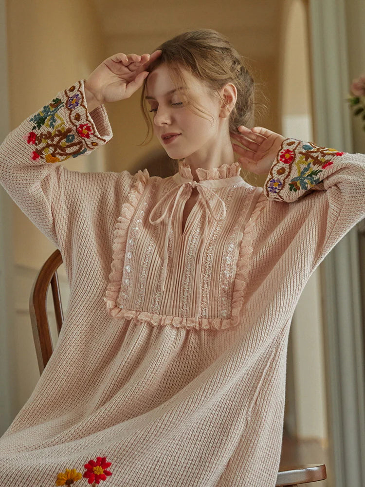 Floral Embroidered Vintage Cottage Dress