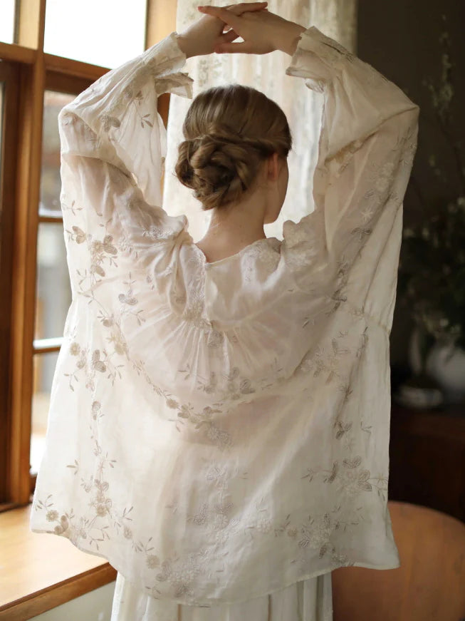 Moonlit Garden Embroidered Blouse