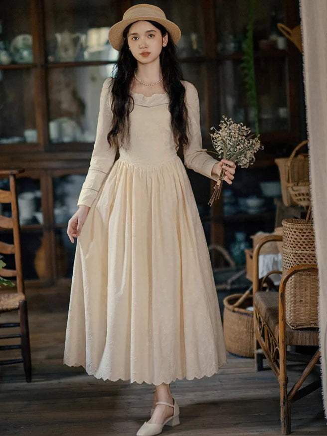 Timeless Elegance Cotton Embroidered Dress