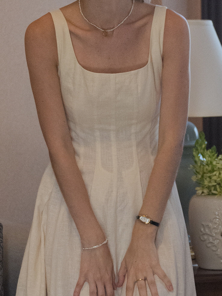 Ethereal Linen Elegance Dress