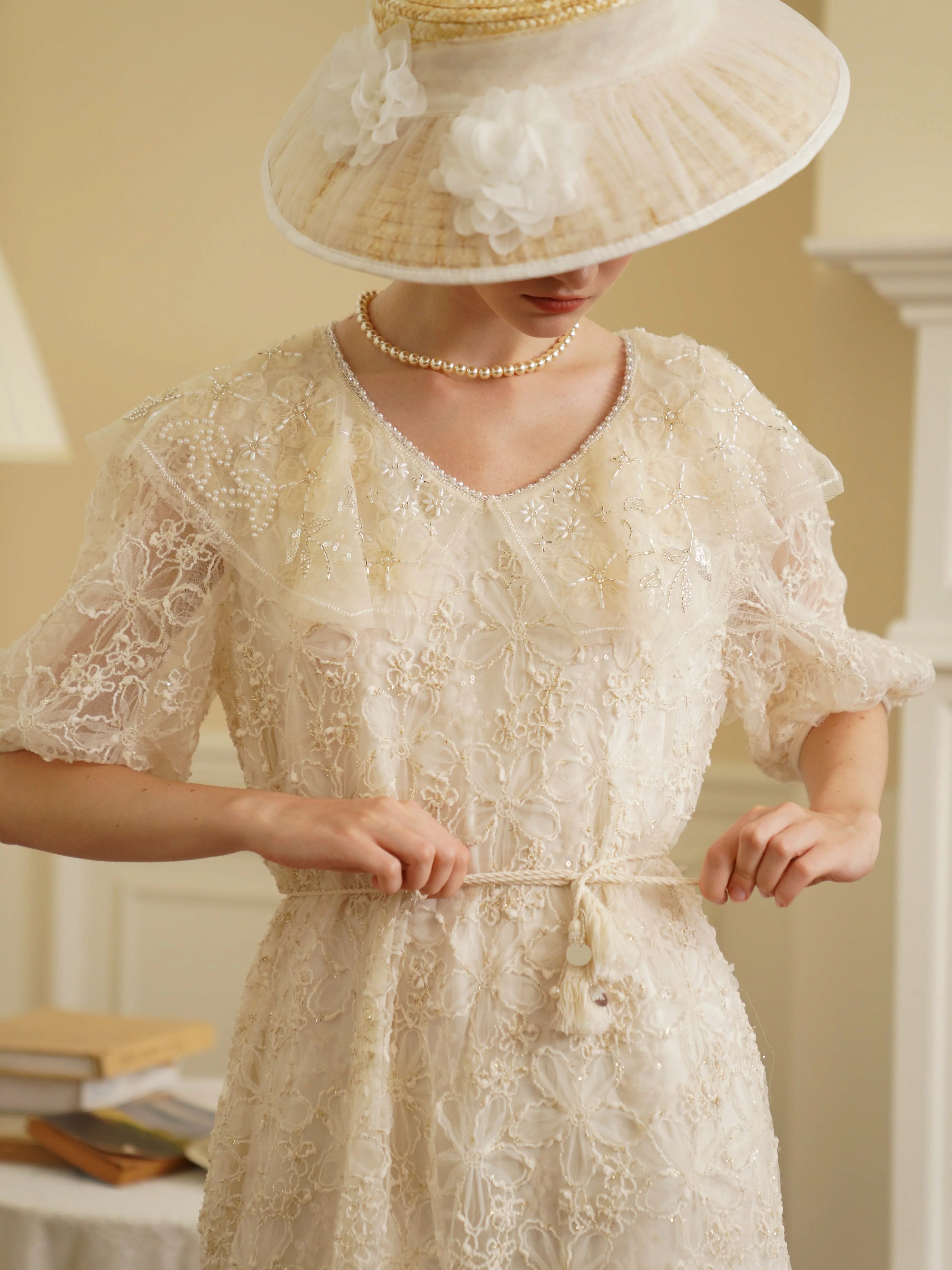 Ivory Lace Garden Waltz Dress