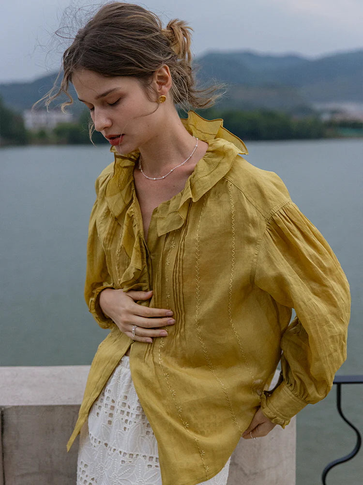 Golden Sunrise Ramie Blouse