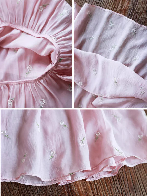 Sunlit Garden Floral Embroidered Dress