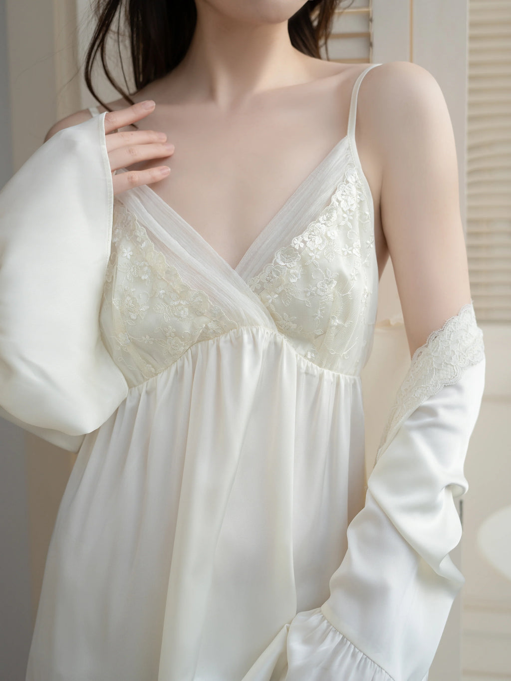 Ivory Bloom Fairy Slip Nightgown Set