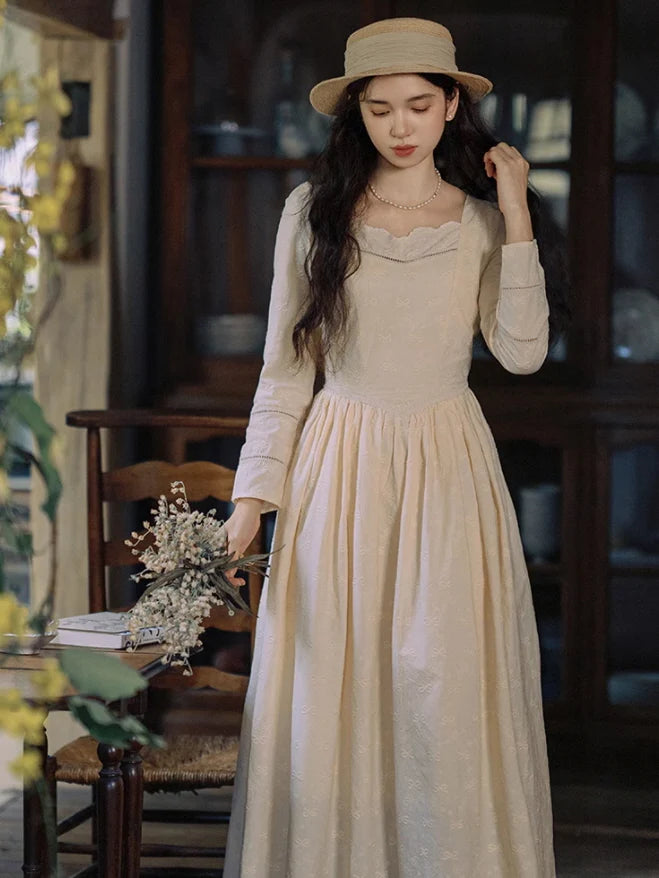 Timeless Elegance Cotton Embroidered Dress