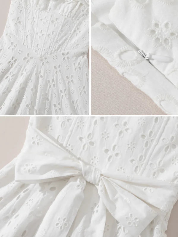 Lime Ribbon Fantasy White Dress