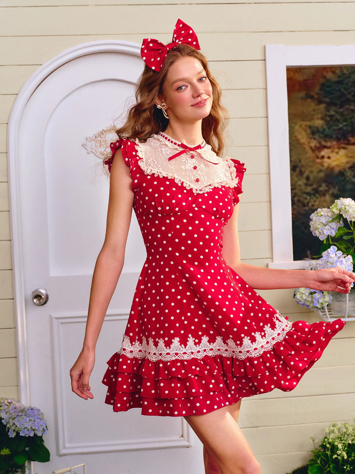 Sweetheart Cottage Polka Dot Dress