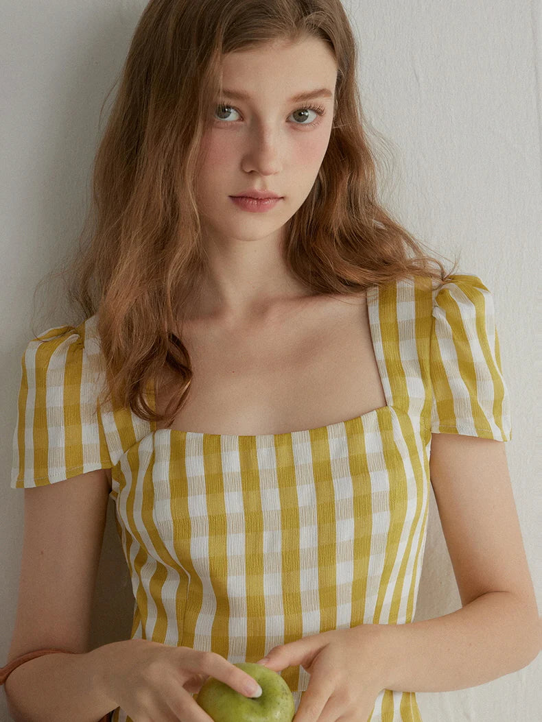 Sunshine Gingham Midi Dress