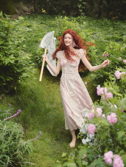 Enchanted Rose Garden Lace-Up Dress