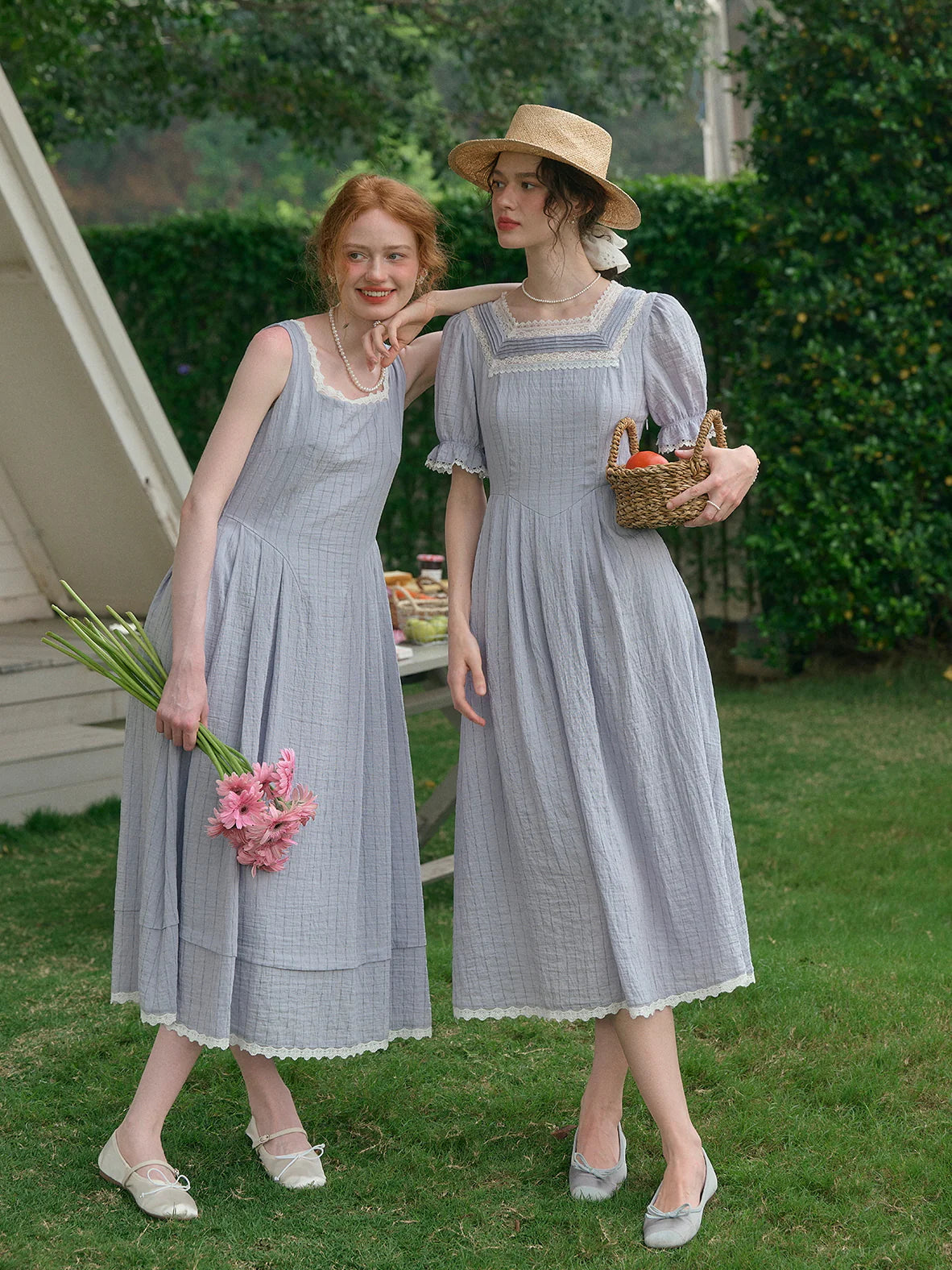 Sophia's Lace Whisper Blue Dress