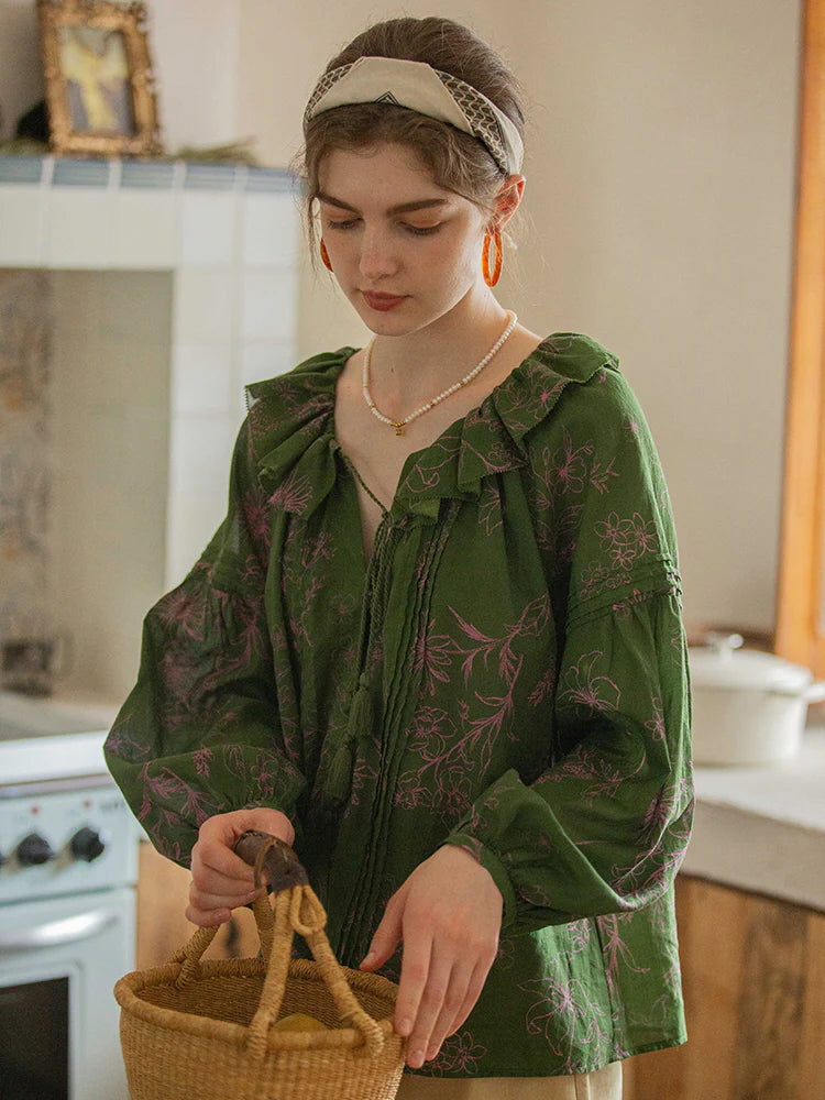 Lily's Cottage Charm Green Blouse