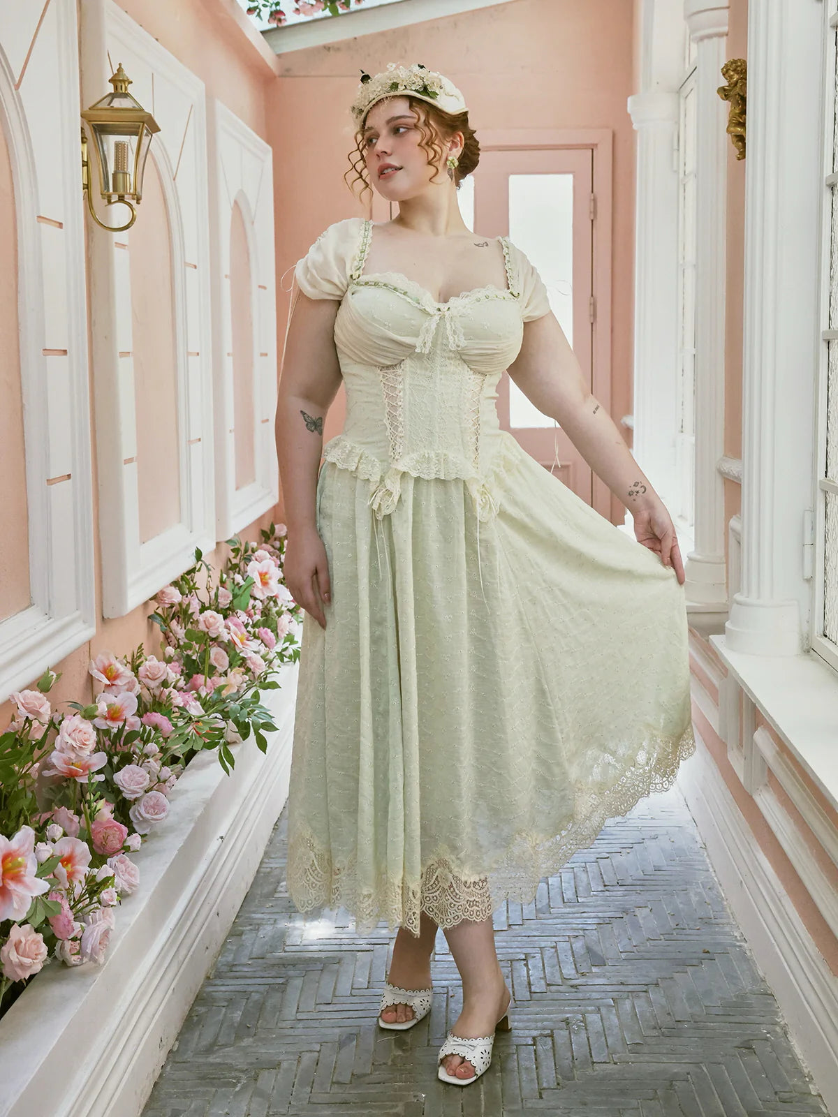 Ethereal Lace Coquette Dress