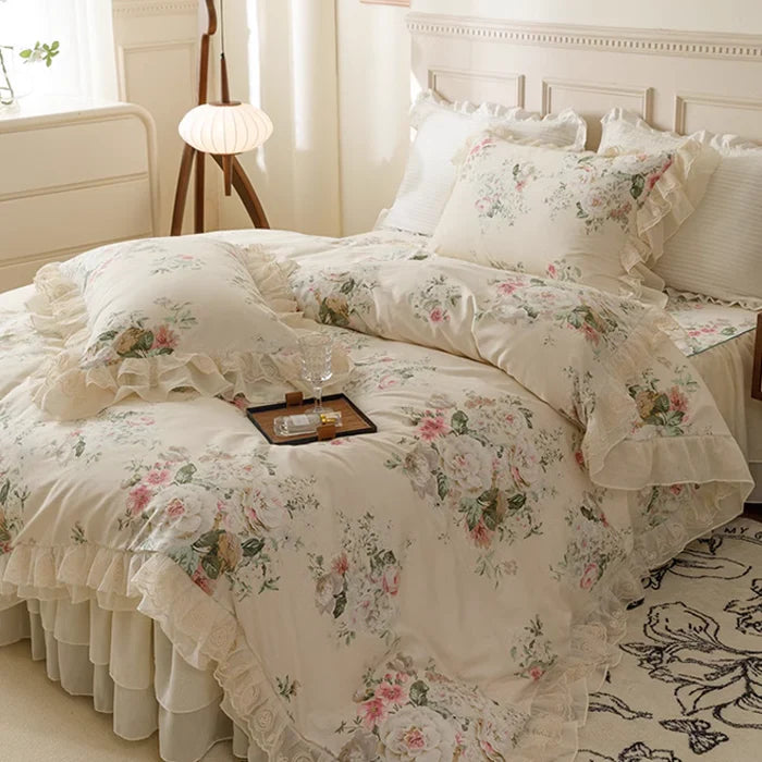 Floral Princess Cotton Frill Bedding Set