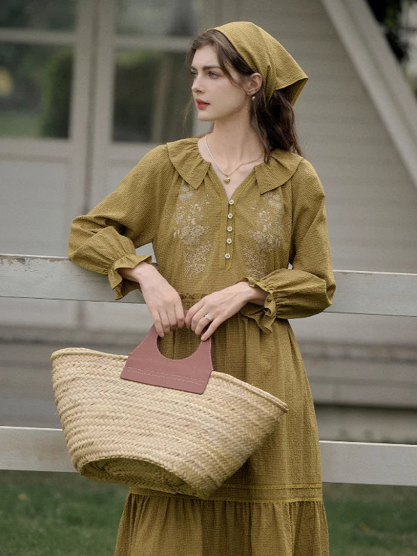 Floral Checkered Spring Dress