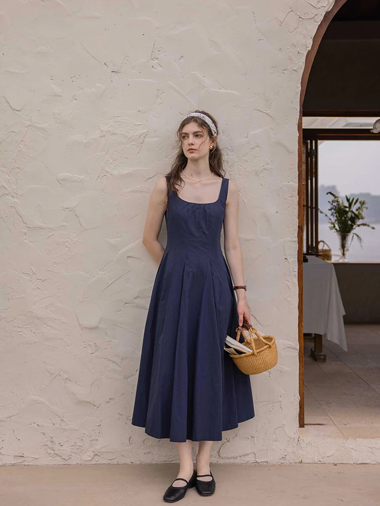 Midnight Elegance Cotton Dress