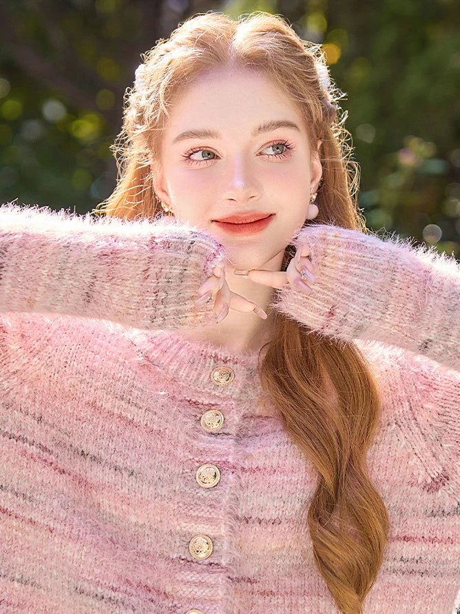 Cozy Dreamy Pink Knit Cardigan