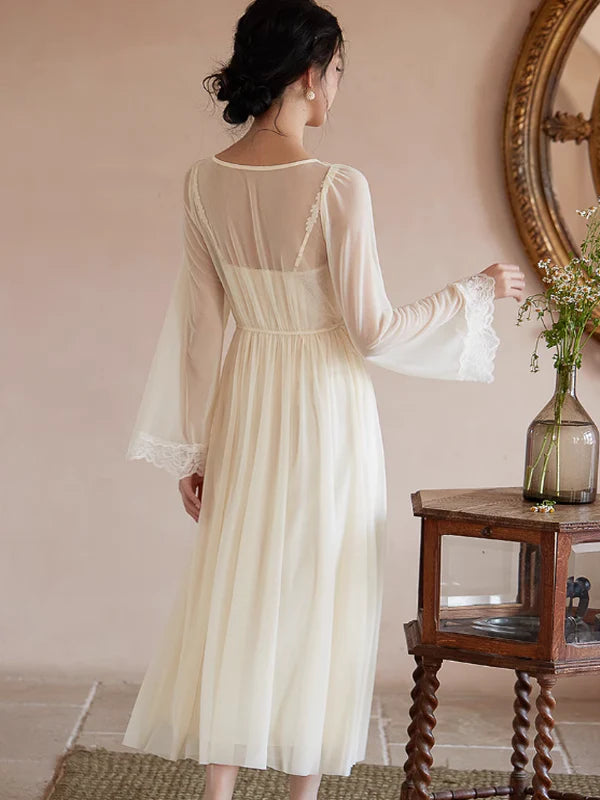 Pure Elegance Yellow Nightgown Set