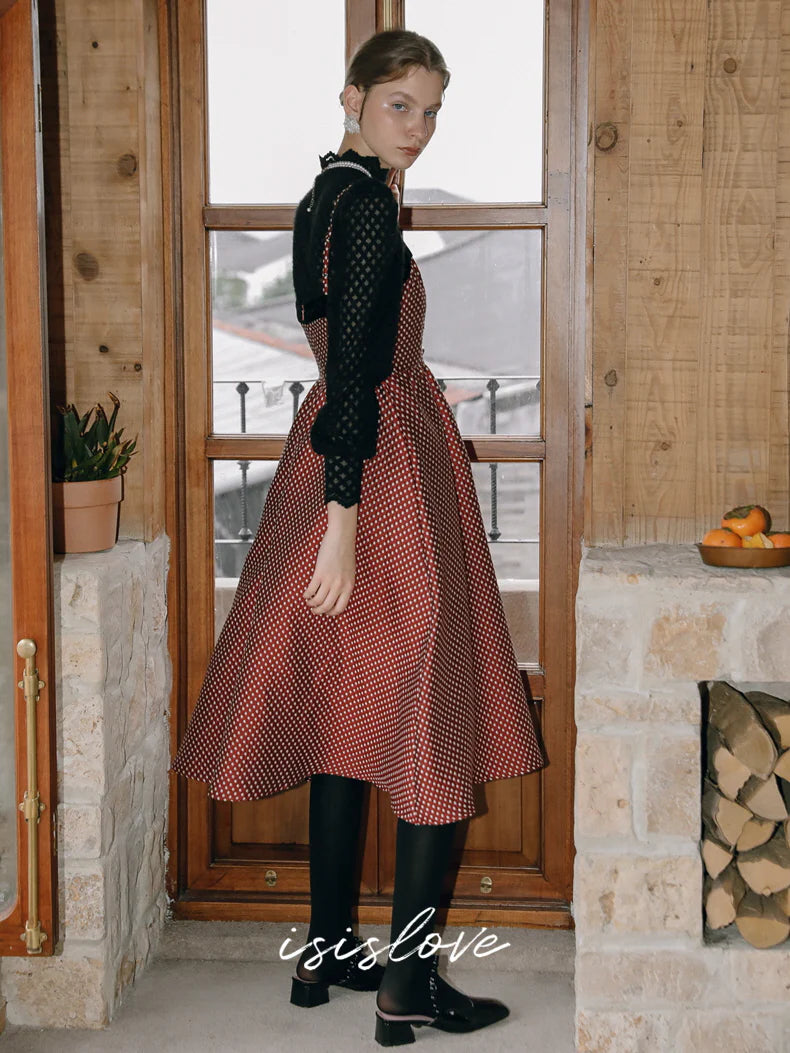 Vintage Charm Polka Dot Midi Dress