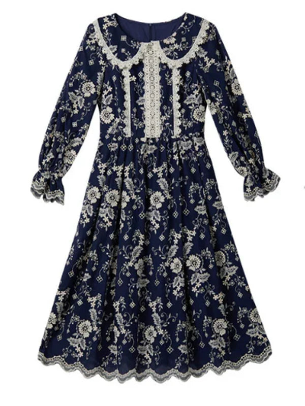 Vintage Floral Frill Dress