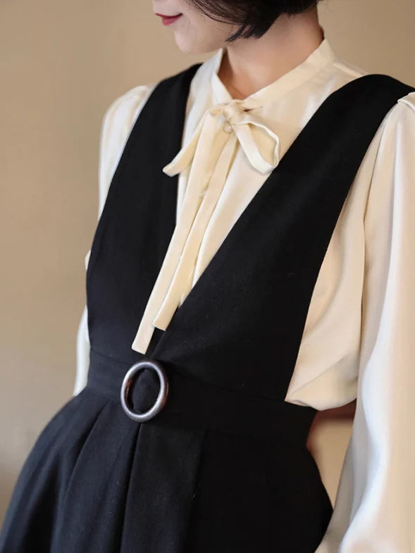 Vintage Elegance Cross-Strap A-Line Dress