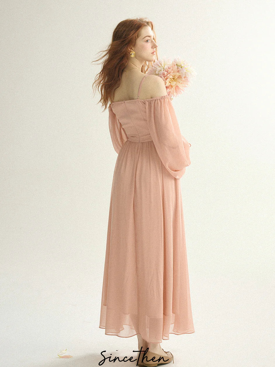 Enchanted Blush Off-Shoulder Gown
