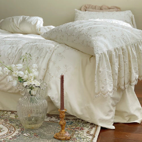 Floral Embroidery Haven Bedding Set