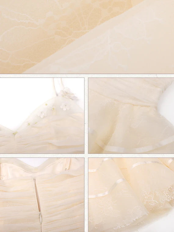 Ivory Blossom Tiered Lace Dress