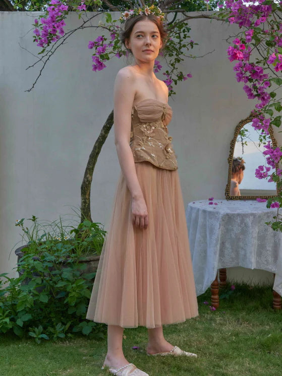 Blossom Garden Embroidered Corset & Skirt