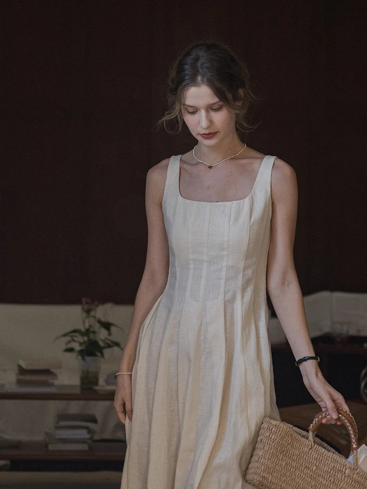 Ethereal Linen Elegance Dress