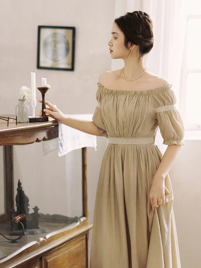 Whispering Meadow Off-Shoulder Dress