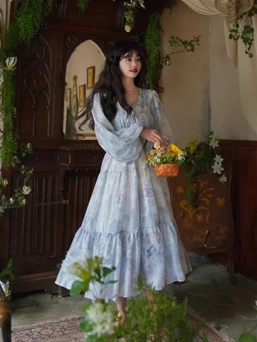 Whimsical Blue Butterfly Dress