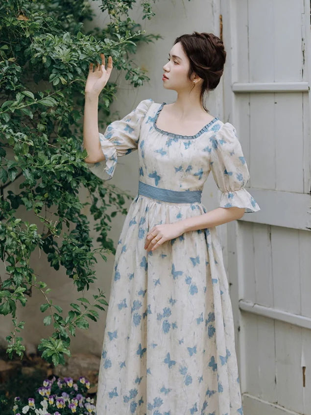 Blue Butterfly Garden Dress