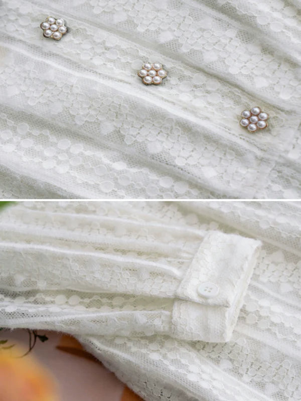 Lace Enchantment in White Dress