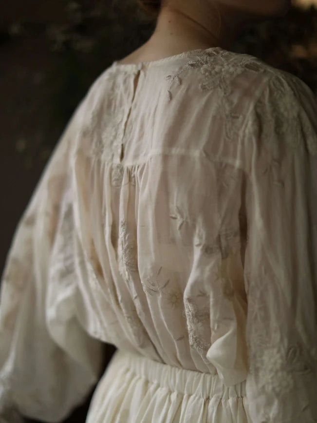 Moonlit Garden Embroidered Blouse