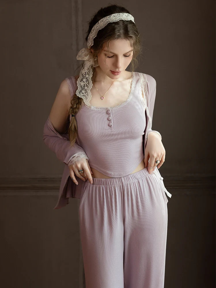 Lavender Bloom Modal Pajama Set