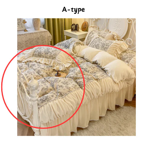 French Toile Velvet Bedding Set