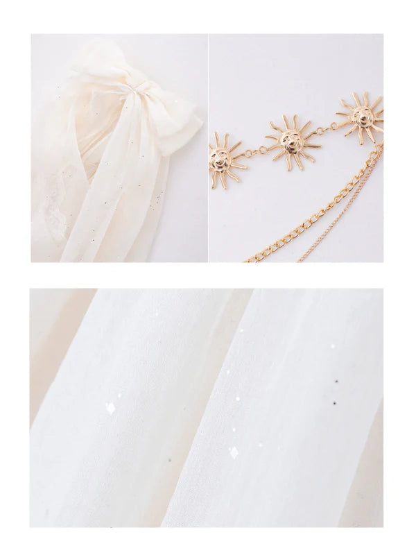 Ethereal Goddess Shimmering Silver Mesh Gown