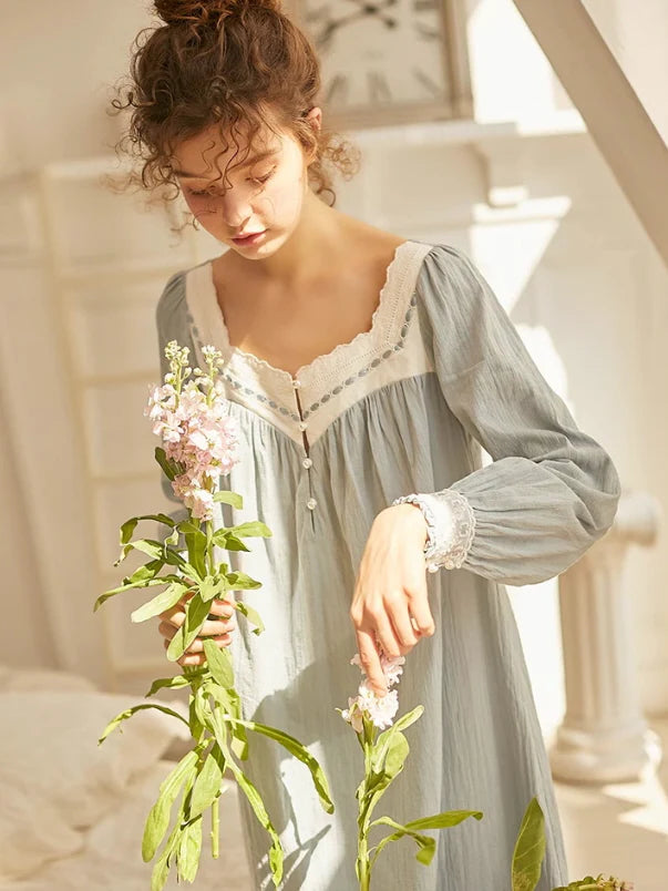 Vintage Light Blue Lace Nightgown