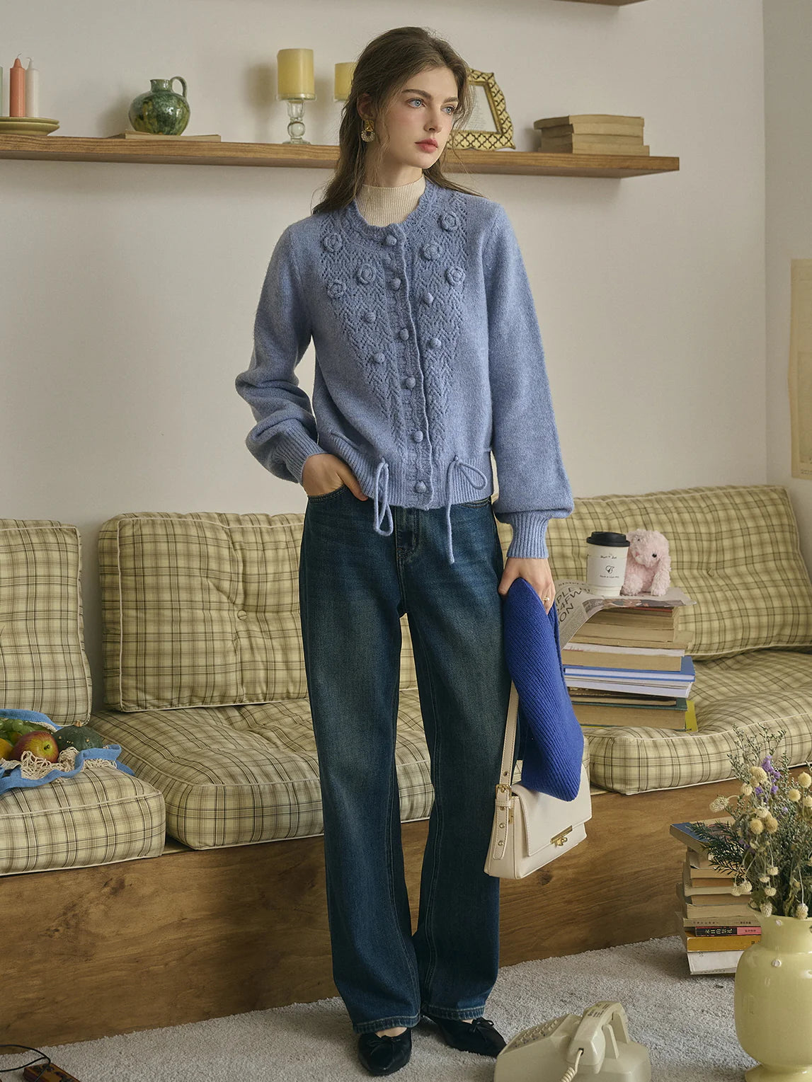 Rosette Bloom Knit Cardigan