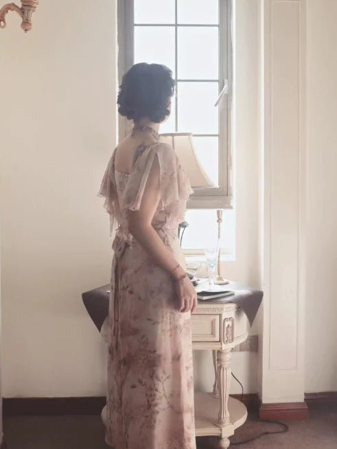 Whispering Petals Chiffon Dress