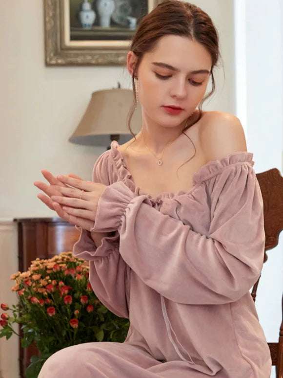 Velvet Lavender Elegance Nightgown