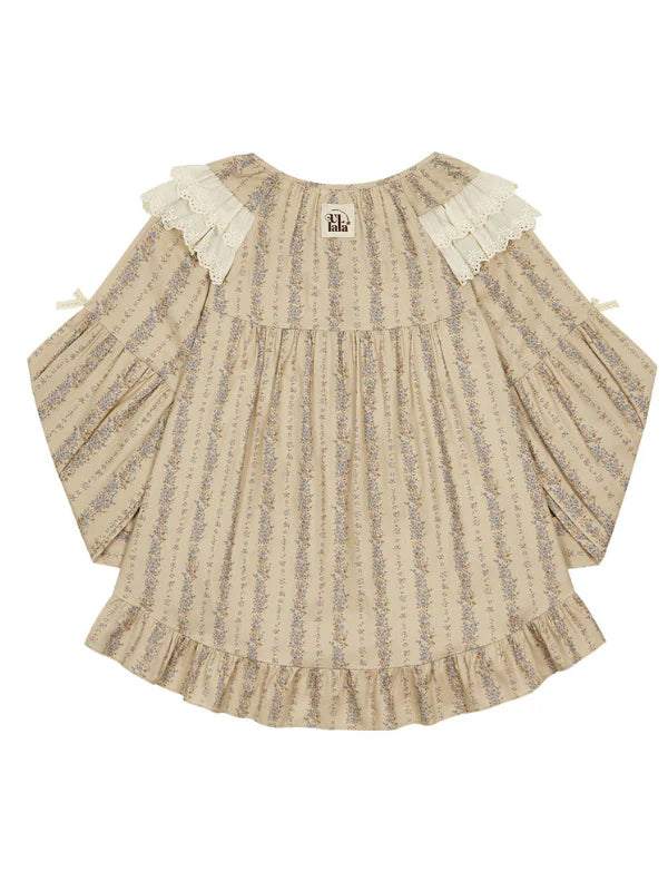 Vintage Ruffle Cotton Pajama Set