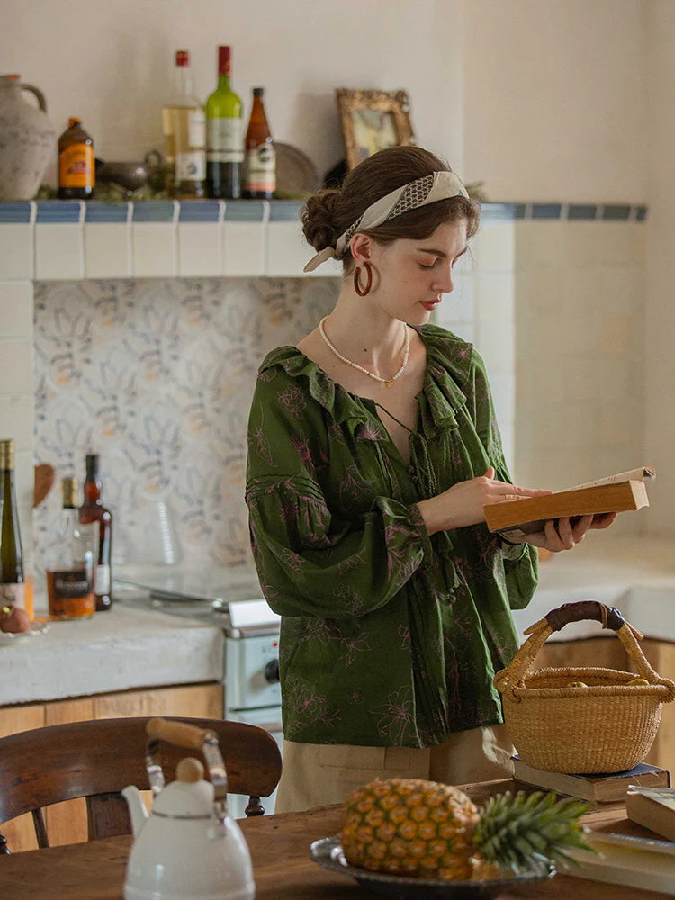 Lily's Cottage Charm Green Blouse