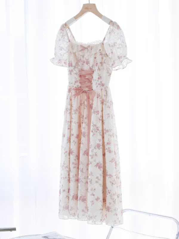 Enchanted Pink Blooms Princess Dress