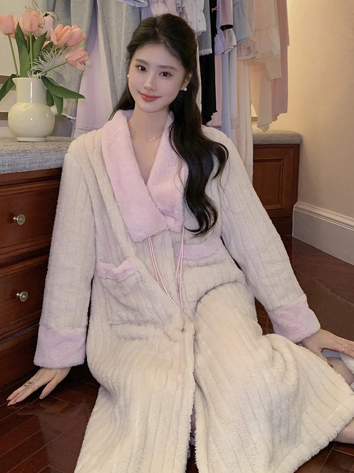 Plush Velvet Winter Shawl Robe