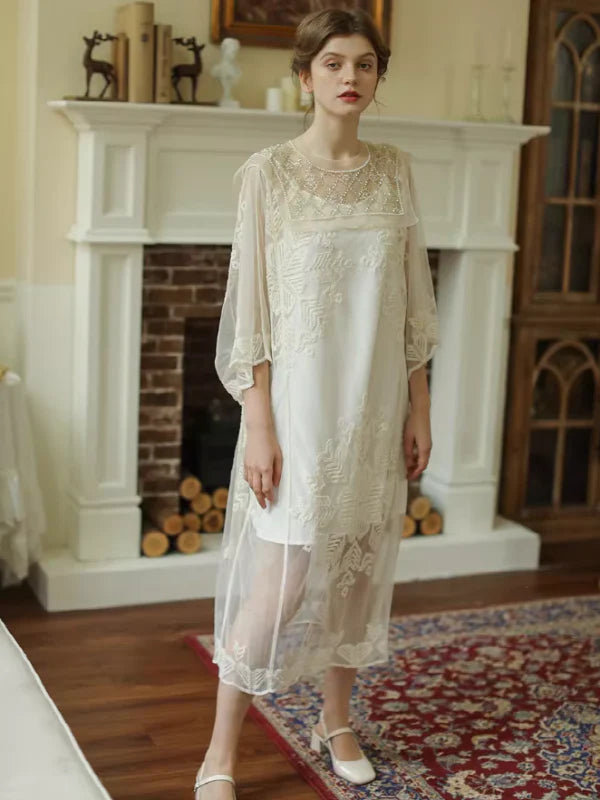 Whimsical Breeze Vintage Midi Dress